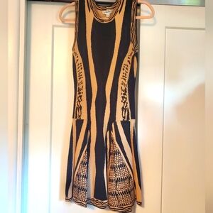 5 Twelve Knit Dress Size XS from Neiman Marcus Black and Tan